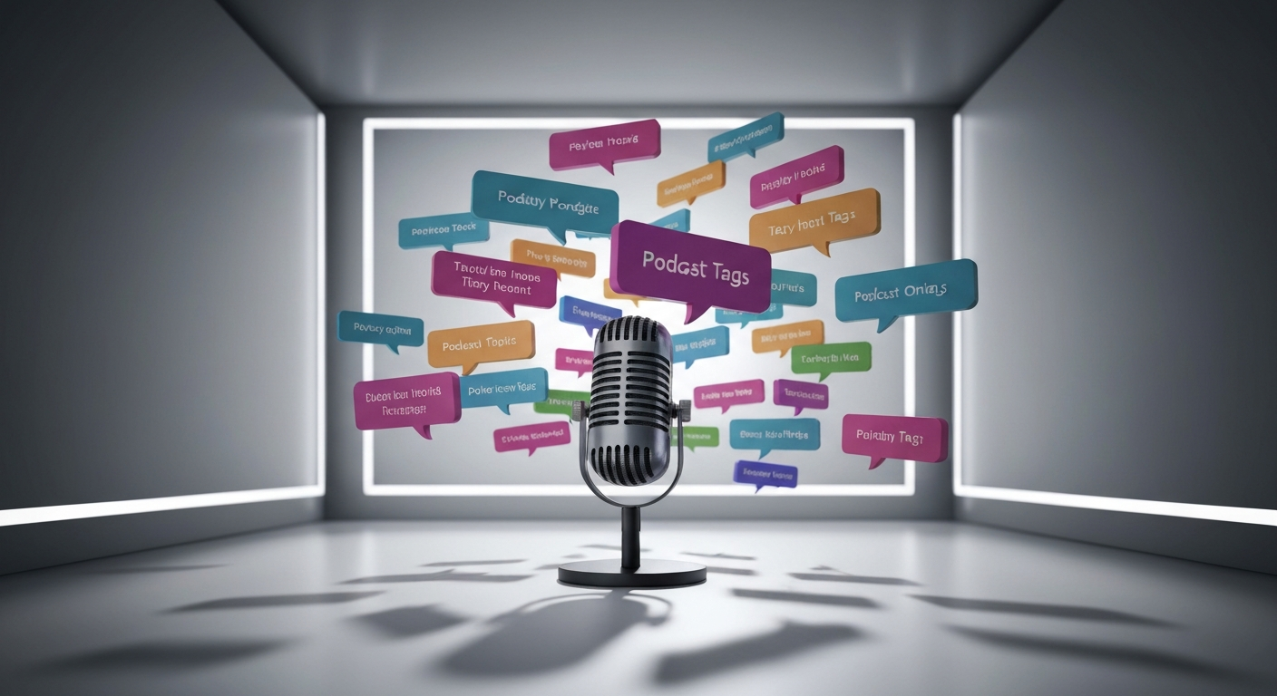 Podcast tags and keywords floating